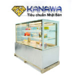 Tủ bánh kem 1m5 kính vuông 3 tầng bệ inox