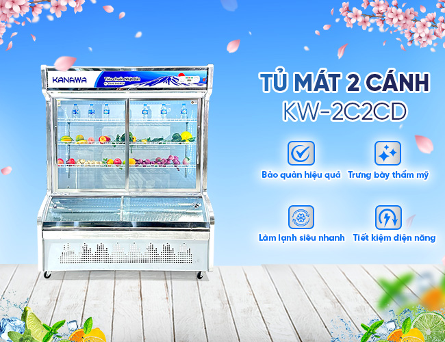 Tủ mát 2 cánh 2 chế độ KW-2C2CD 1100L