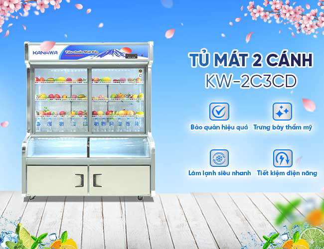 Tủ mát 2 cánh 3 chế độ KW-2C3CD 1200L