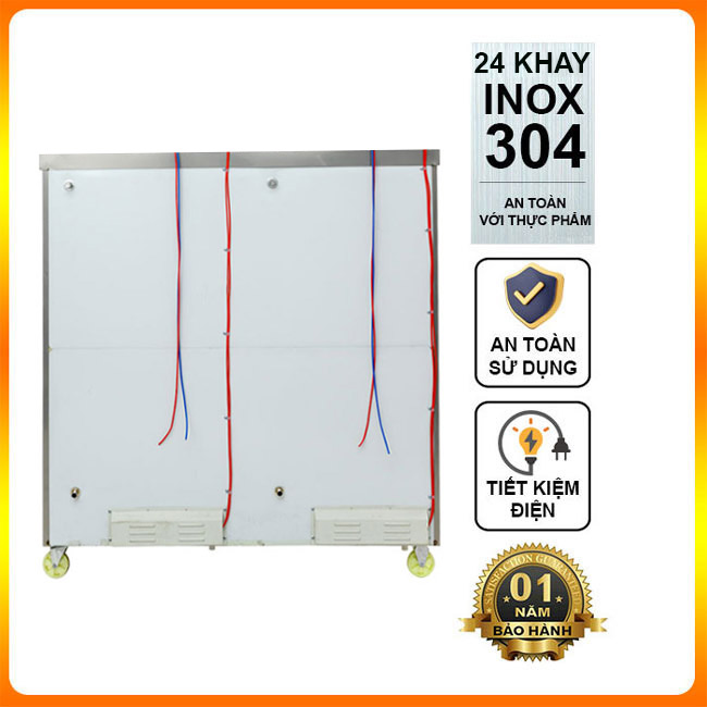Tủ cơm công nghiệp 24 khay điện không điều khiển
