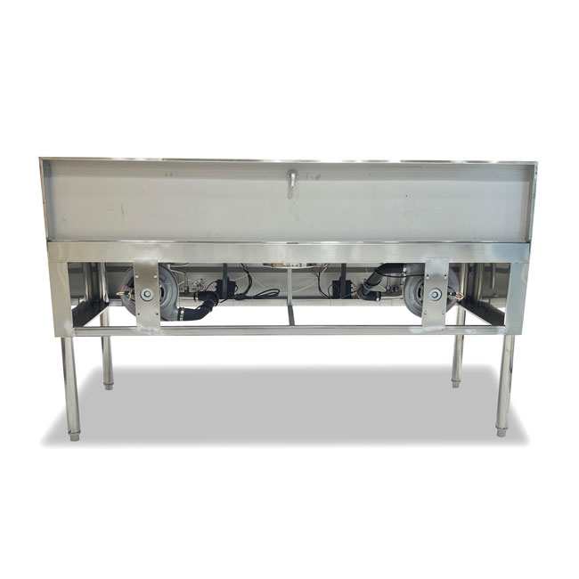 Bếp Á 2 họng công nghiệp dùng gas 1m5 (có quạt thổi)