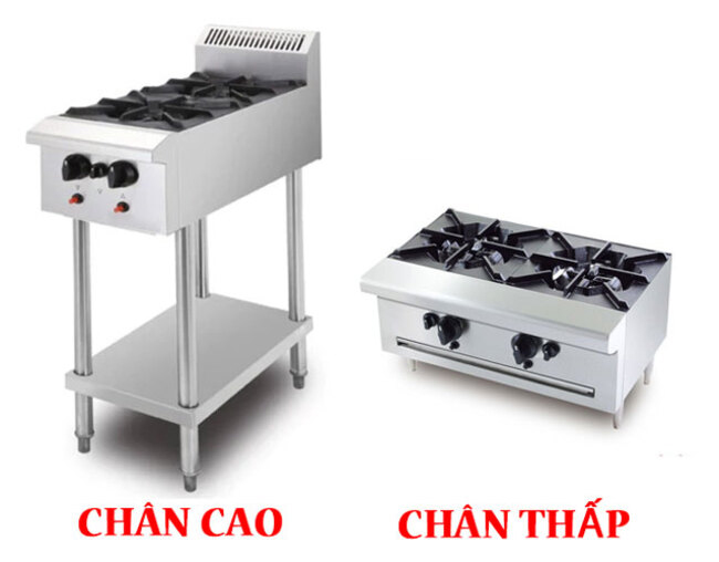 Bếp chân cao và chân thấp