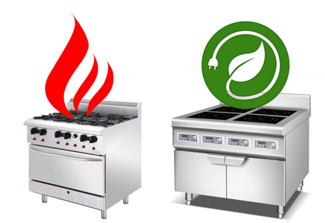 Bếp dùng gas và bếp dùng điện