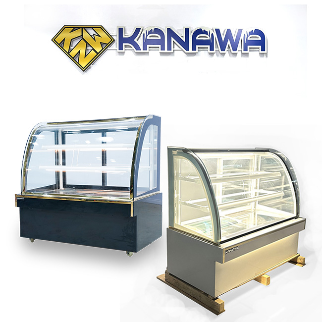 Tủ bánh kem 1m2 kính cong 3 tầng mới TBK3T-1.2C-NR