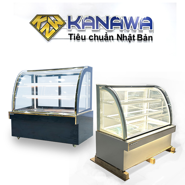 Tủ bánh kem 1m2 kính cong 3 tầng mới TBK3T-1.2C-NR
