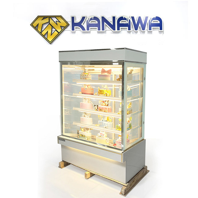 Tủ bánh kem 1m2 kính vuông 5 tầng mới TBK5T-1.2V-NR