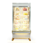 Tủ bánh kem 90cm kính vuông 5 tầng mới