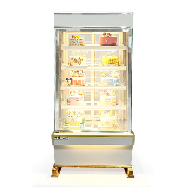 Tủ bánh kem 90cm kính vuông 5 tầng mới