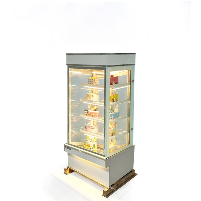 Tủ bánh kem 90cm kính vuông 5 tầng mới TBK5T-0.9V-NR