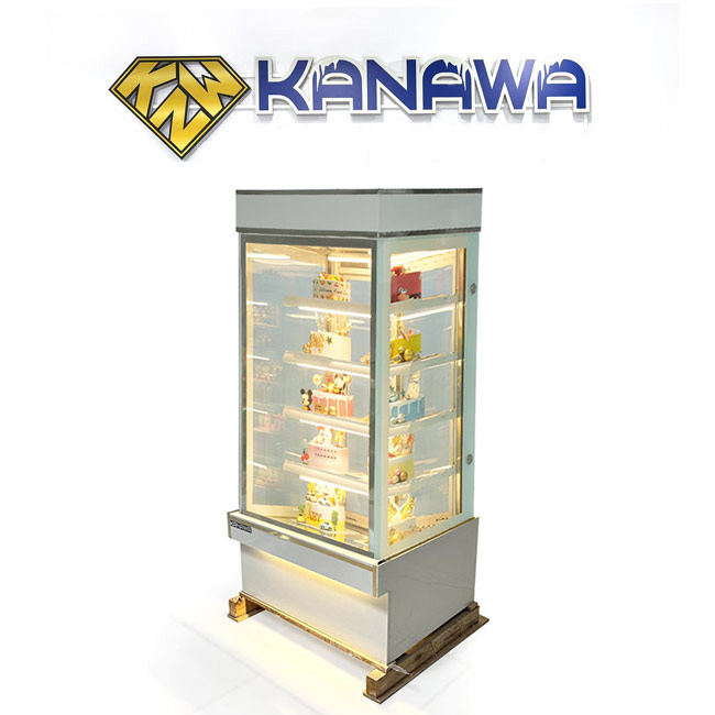 Tủ bánh kem 90cm kính vuông 5 tầng mới TBK5T-0.9V-NR