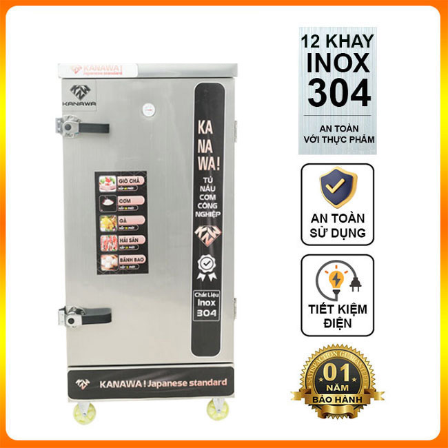 Tủ cơm công nghiệp 12 khay điện không điều khiển