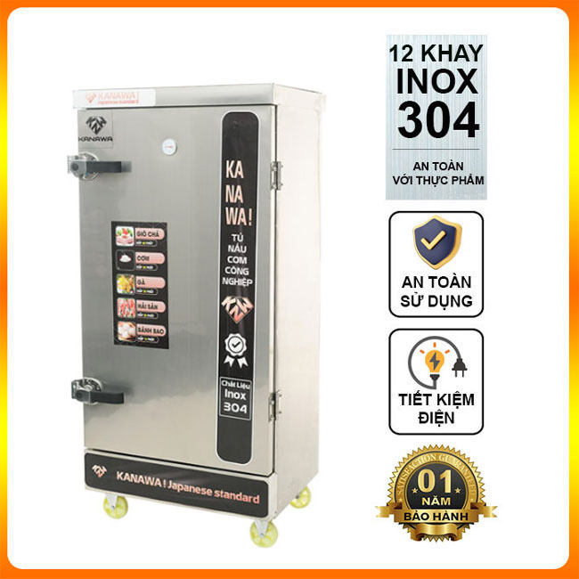 Tủ cơm công nghiệp 12 khay điện không điều khiển