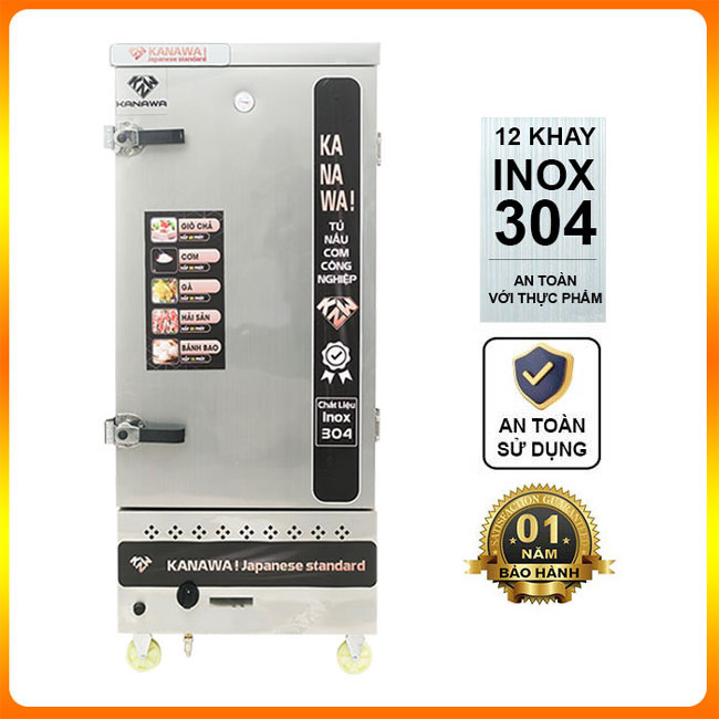 Tủ cơm công nghiệp 12 khay gas không điều khiển