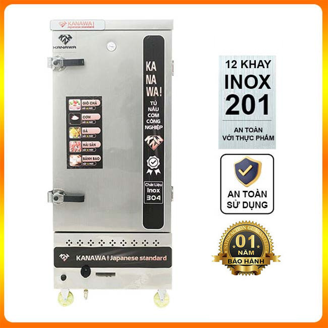 Tủ cơm công nghiệp 12 khay gas không điều khiển