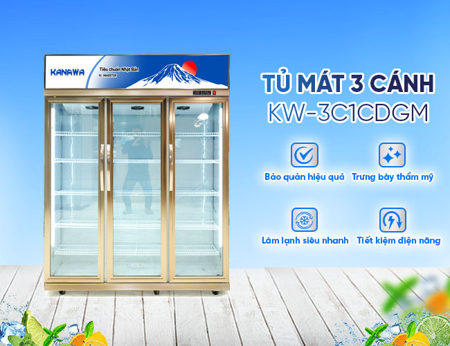 Tủ mát trưng bày KW-3C1CDGM 1180L