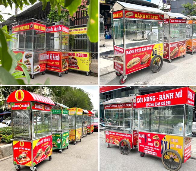 Cơ sở sản xuất xe bánh mì chất lượng, giá rẻ