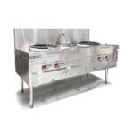 Bếp Á 2 họng gas 1m8 quạt thổi 180W inox dày
