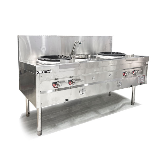 Bếp Á 2 họng gas 1m8 quạt thổi 180W inox dày