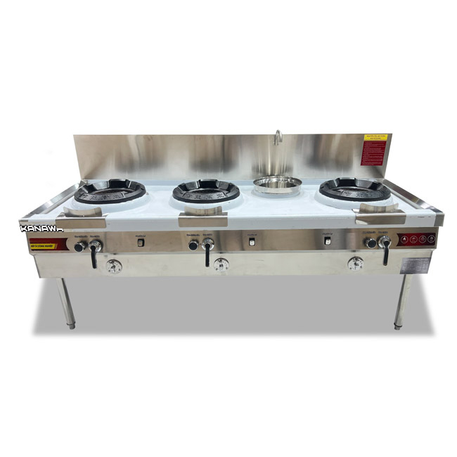 Bếp Á 3 họng công nghiệp dùng gas 2m (có quạt thổi)