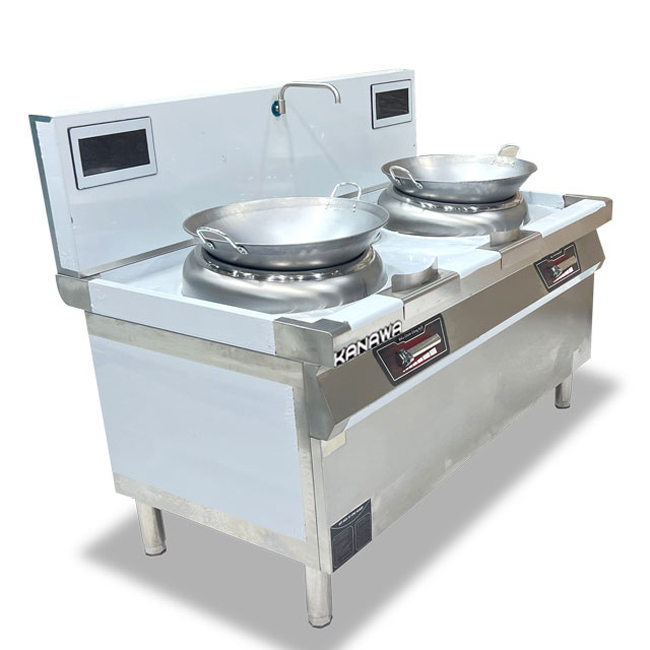 Bếp xào điện 2 họng 1m5 có bầu nước