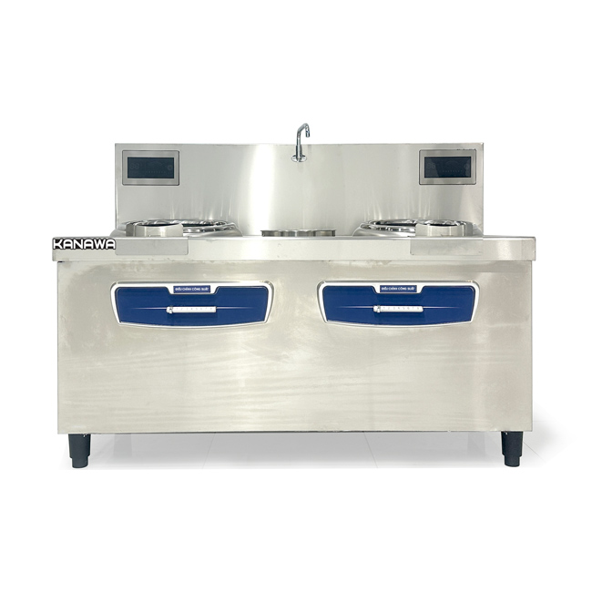 Bếp xào điện 2 họng 1m6 có bầu nước