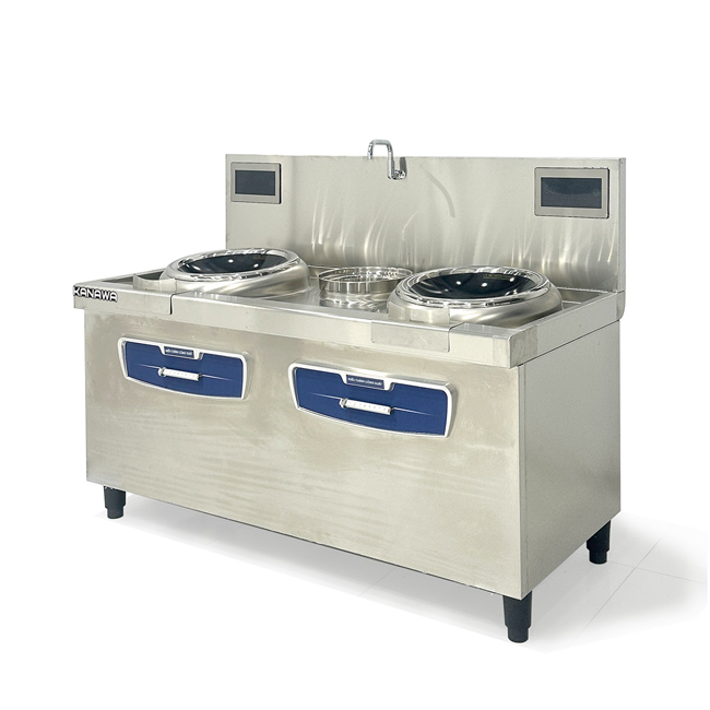 Bếp xào điện 2 họng 1m6 có bầu nước