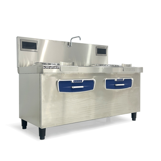 Bếp xào điện 2 họng 1m6 có bầu nước