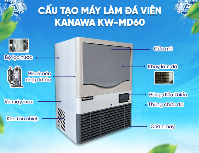 Cấu tạo máy đá viên 60kg