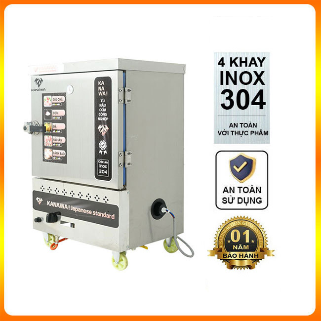 Tủ cơm công nghiệp 4 khay gas