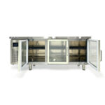 Tủ mát bàn chặt 1m8 330L 3 cánh kính làm lạnh trực tiếp