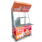 Xe bán bánh mì 1m2 X99 cam đỏ
