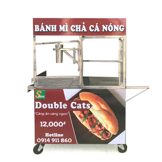 Xe bán bánh mì chả cá 1m2