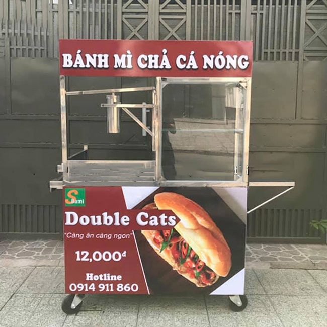 Xe bán bánh mì chả cá 1m2