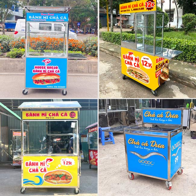 Các mẫu xe bánh mì chả cá Kanawa thịnh hành