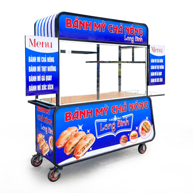 Xe bán bánh mì chả cá 1m5 Long Đình