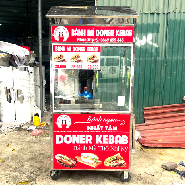 Xe bán bánh mì Thổ Nhĩ Kỳ 90cm Nhất Tâm