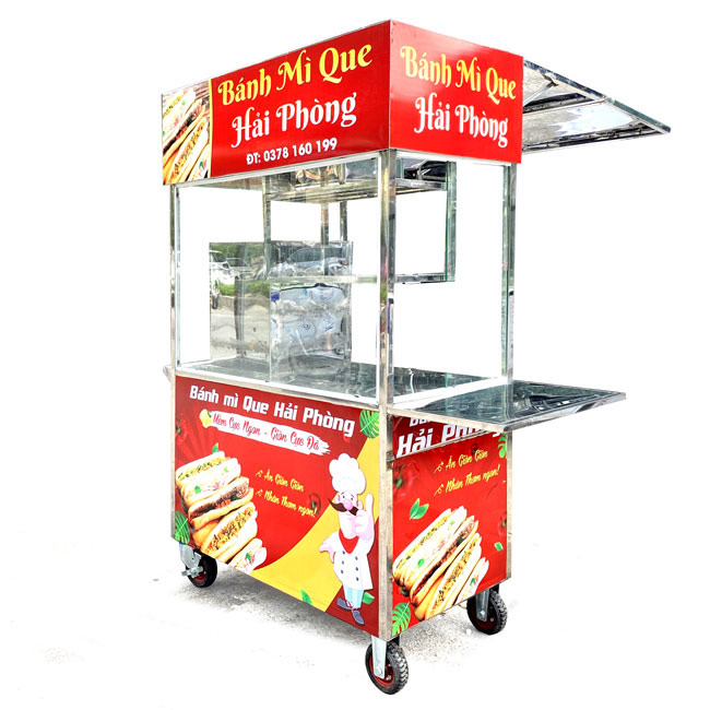 Xe đẩy bán bánh mì Que mái bằng 1m2