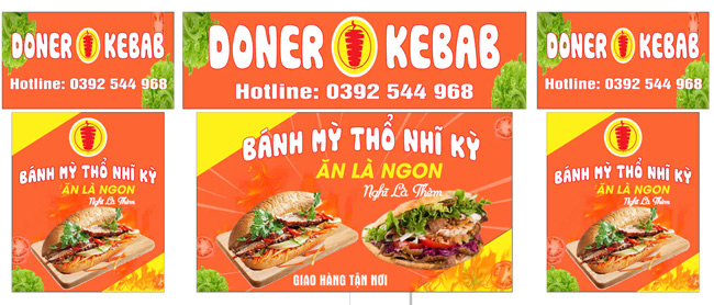 Decal xe bánh mì Doner