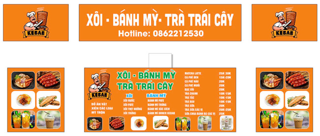 Decal xe bánh mì xôi