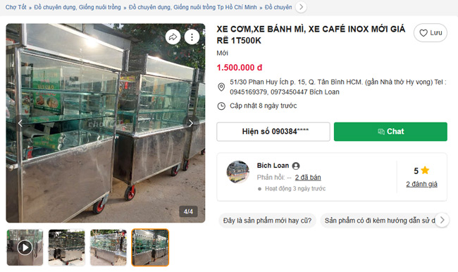 Mua xe bán hàng thanh lý qua website