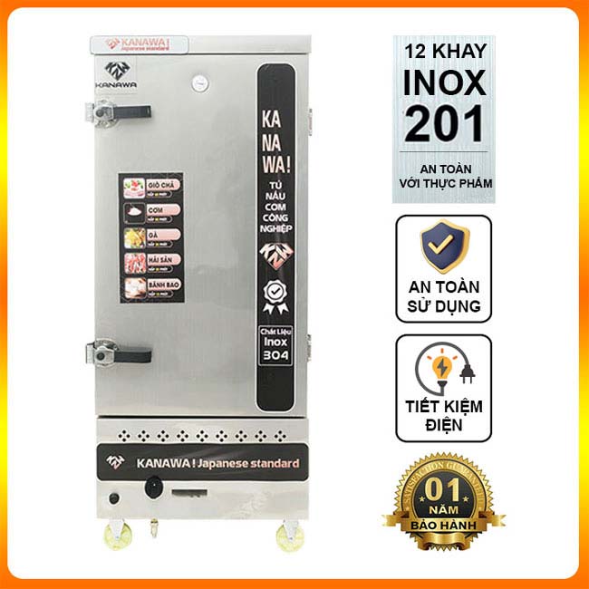Tủ cơm 12 khay điện gas
