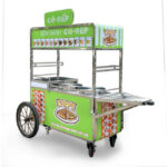 Xe bán bánh Cờ-Rếp màu xanh 1m6