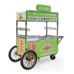 Xe bán bánh Cờ-Rếp màu xanh 1m6
