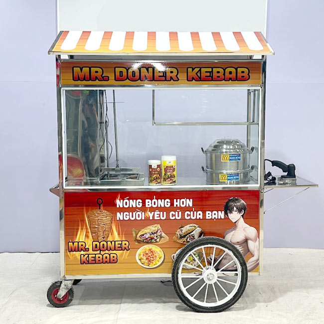 Xe bán bánh mì Mr.Doner Kebab 1m6 mái chùa