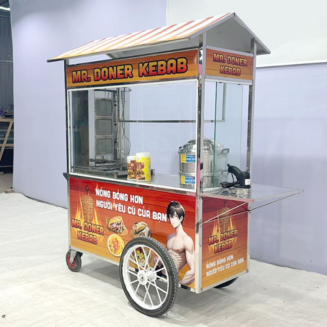 Xe bán bánh mì Mr.Doner Kebab 1m6 mái chùa