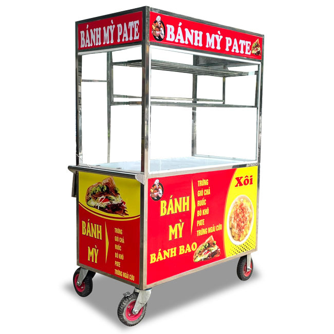 Xe bán bánh mì pate bánh bao xôi 1m2