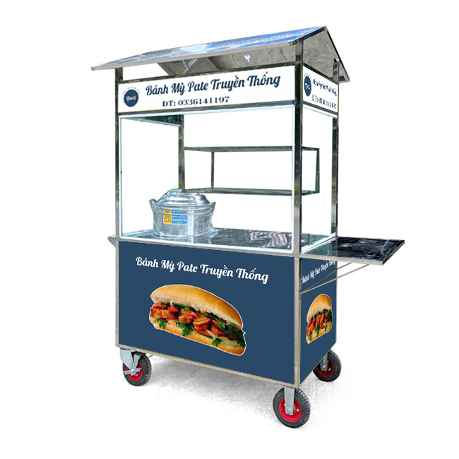 Xe bán bánh mì pate truyền thống Tfood 1m2