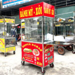 Xe bán bánh mì xôi 90cm mái bằng