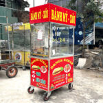 Xe bán bánh mì xôi 90cm mái bằng