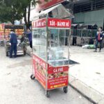 Xe bán xôi bánh mì cà phê 1m2 màu đỏ